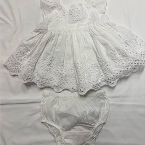GAP White Eyelet Diaper Cover Set